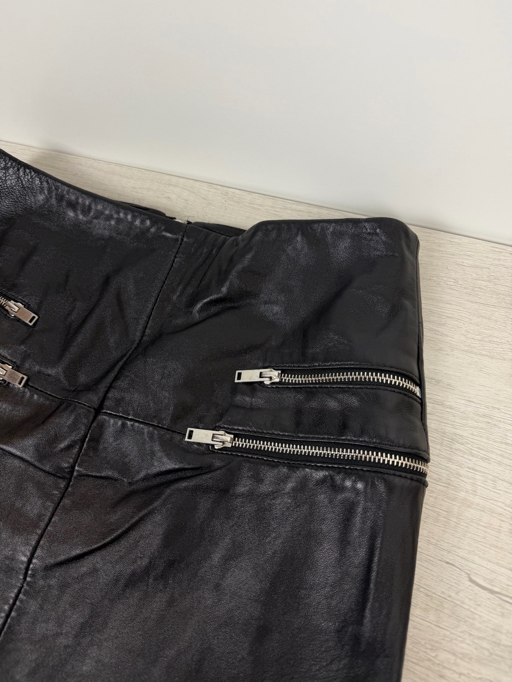 ZARA Woman Genuine Lambskin Leather Mini Skirt – Black | Size Small - Picture 5 of 9